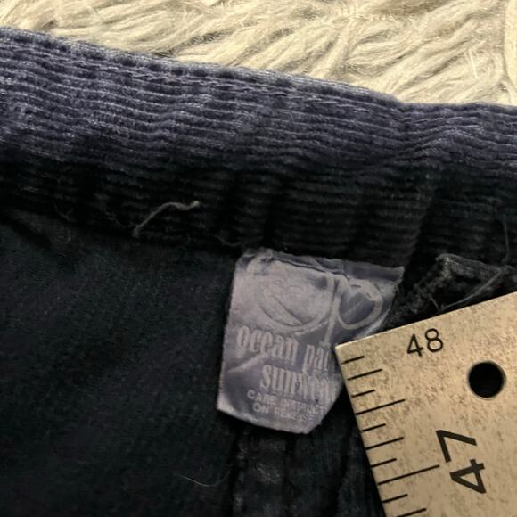 Vintage 1980s OP Ocean Pacific Wide Leg Corduroy Blue Pants Unisex Surfer - Picture 12 of 13